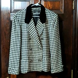 Vintage style checker hounds tooth jacket medium